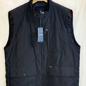 NWT Faconnable Men's Quilted Full Zip w/ Plaid Lining Vest-Dark Blue-XXL Ret$295
